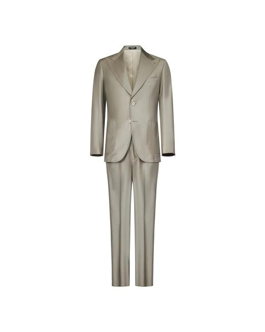 Franzese Collection Gray Single Breasted Suits for men