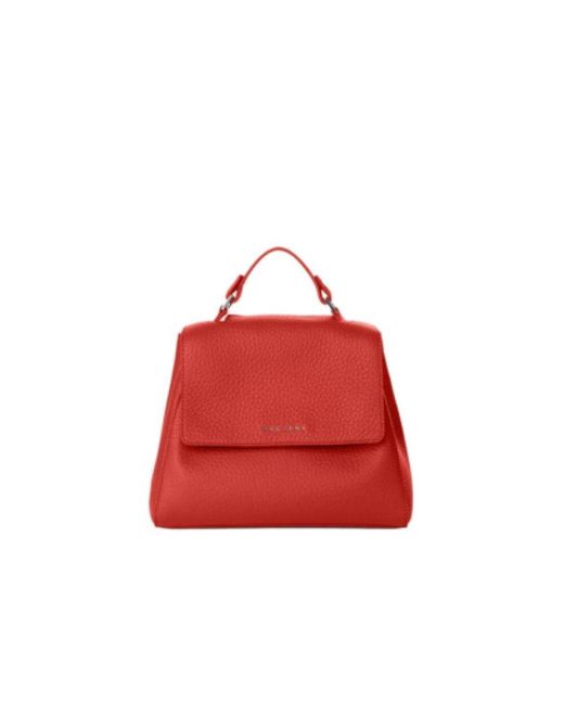 Orciani Red Rote Handtasche Mit Versteckter Öffnung