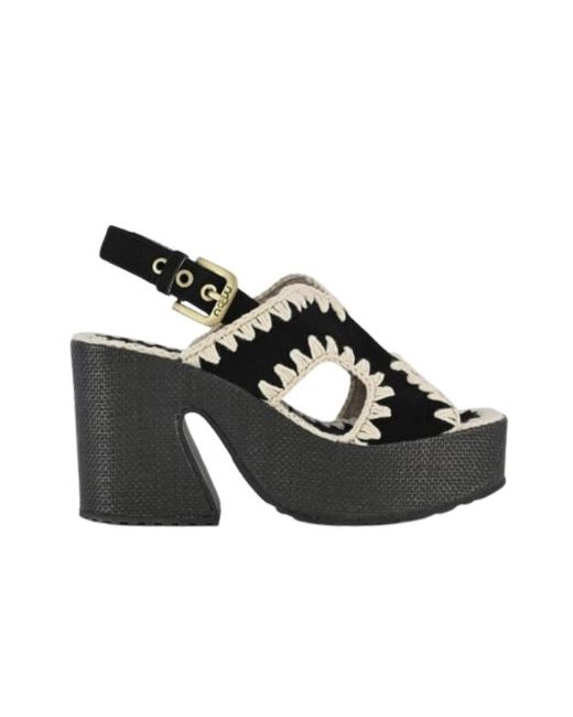 Mou Black High Heel Sandals
