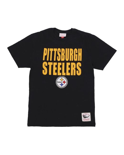 Mitchell & Ness Tops ,Zwart ,Katoen Pittsburgh Steelers Nfl Tee Shirt in het Black voor heren