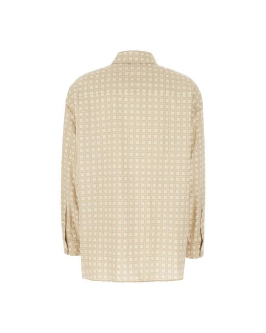 KENZO Overhemden ,Katoen Weave Shirt Met Verlaagde Schouder in het Natural