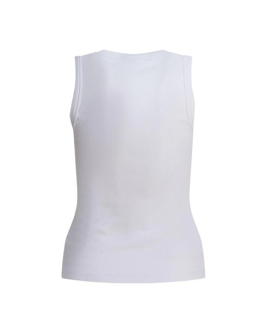 McQueen Geribbelde Tanktop in het White