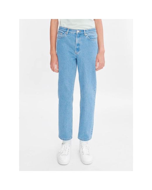 A.P.C. Blue Straight Jeans for men