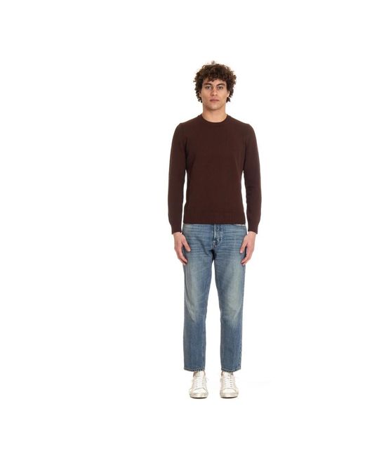 Drumohr Brown Round-Neck Knitwear for men