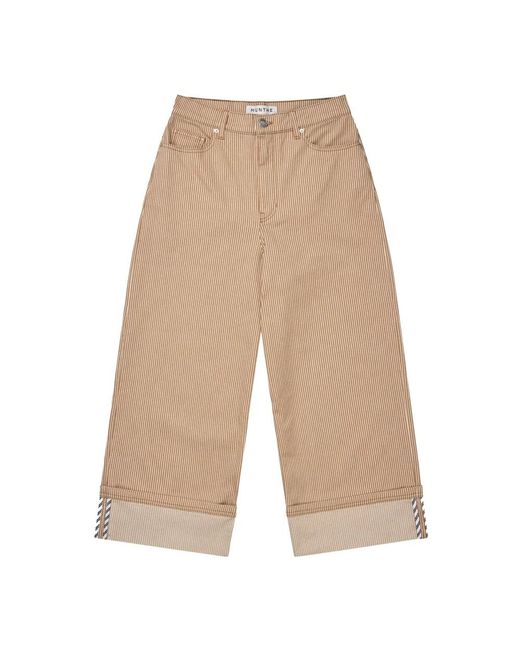 Munthe Broeken ,Polyester Laith Wide Broeken in het Natural