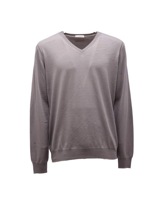 Paolo Pecora Gray V-Neck Knitwear for men