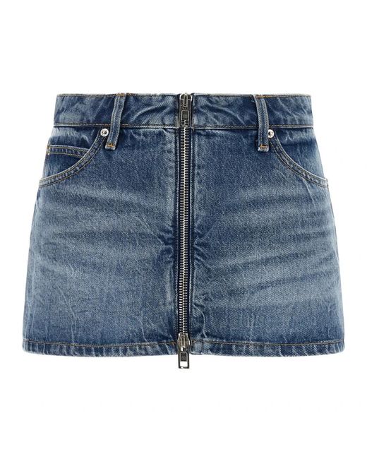 Alexander Wang Zip Front Mini Skort in het Blue
