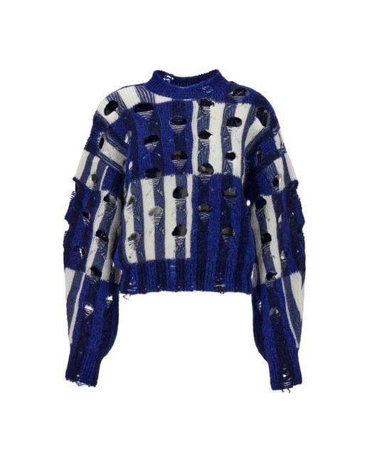 Off-White c/o Virgil Abloh Blue Round-Neck Knitwear
