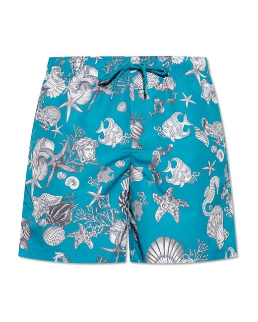 Versace Badmode ,Blauw ,Polyester Gallery Boardshorts in het Blue voor heren