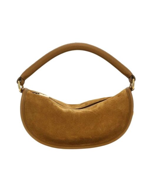 Burberry Brown Braune Leder Halfmoon Schultertasche