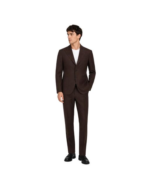 Franzese Collection Brown Single Breasted Suits for men