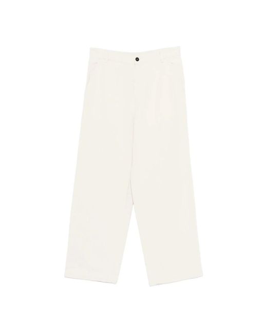 Barena White Wide Trousers