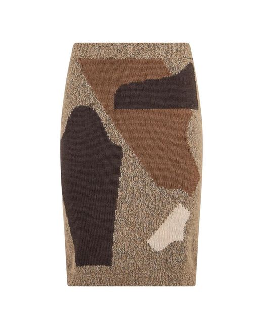 Moschino Fitted Geometric Dress in het Brown