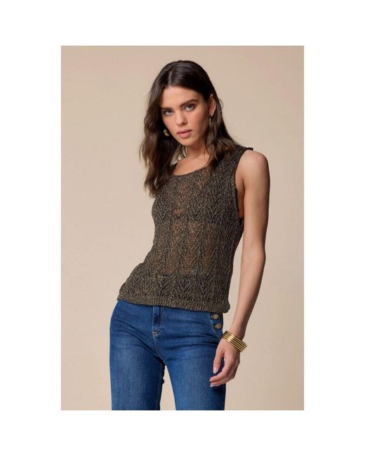 Top in maglia con dettaglio traforato di Kocca in Gray