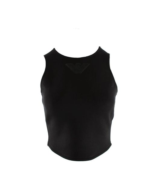 Armani Tops ,Zwart ,Polyester Zwarte T-Shirt Voor Vrouwen in het Black