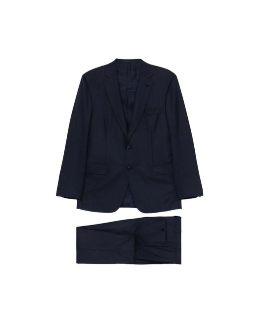 Brioni Kostuums ,Blauw ,Katoen Notched Lapel Suit in het Blue voor heren
