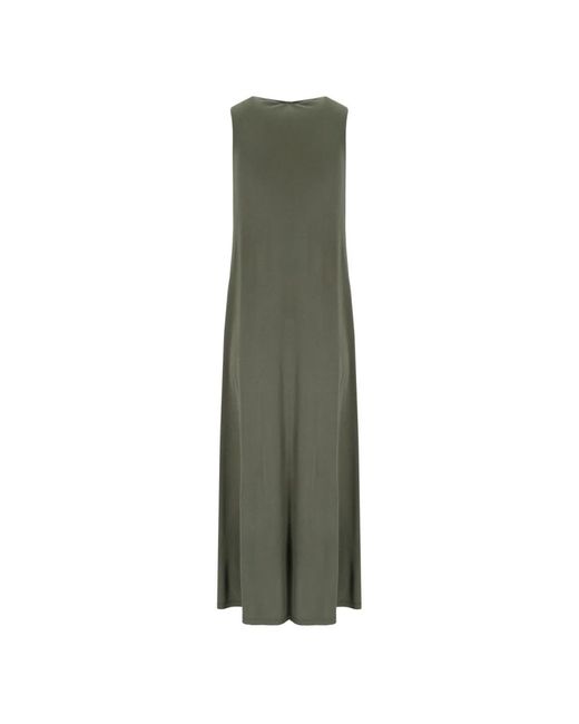 Max Mara Green Khaki Grünes Accento Langes Kleid