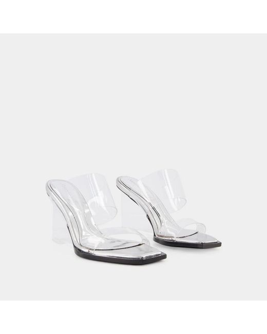 McQueen White Heeled Mules