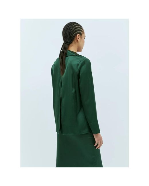 Jacquemus Green Satin-gewebe klassisches hemd