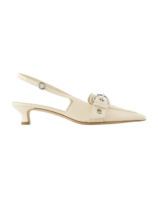 Aeyde White 95 Elegant Laminated Leather Sandals