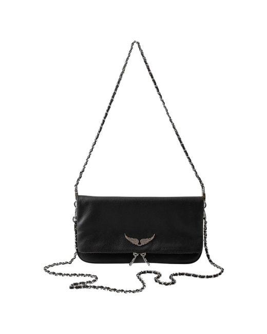 Zadig & Voltaire Rock Leren Tas Met Afneembare Kettingen in het Black