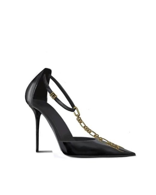 Balmain Schoenen ,Zwart ,Leer Sync Patentleren Stiletto's Met Puntige Neus in het Black