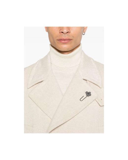 Lardini Double-Breasted Coats in het Natural voor heren