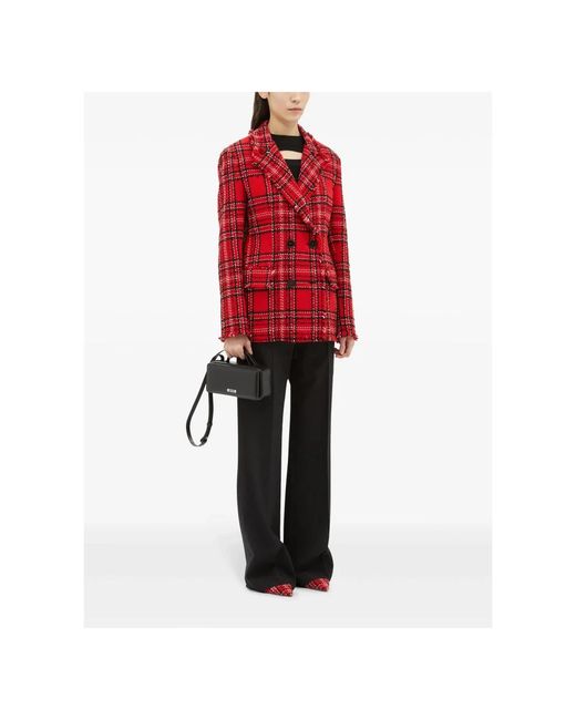 MSGM Broeken ,Zwart ,Leer Tailored Palazzo Broek in het Blue