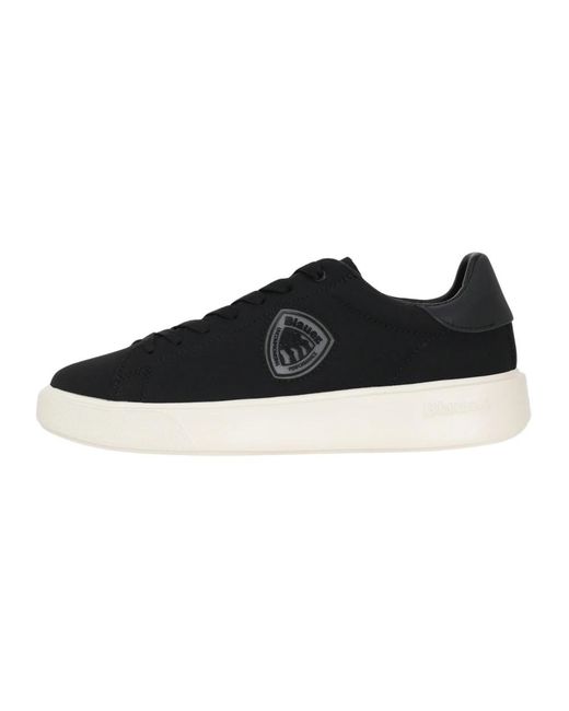 Blauer Schoenen ,Zwart ,Leer Zwarte Minimalistische Sneakers in het Black voor heren