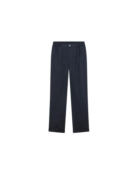 Alpha Studio Blue Straight Trousers for men
