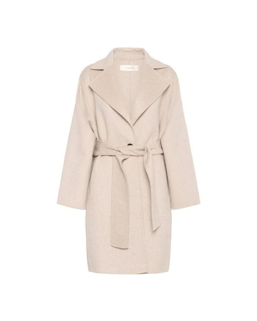 Inwear Franse Nougat Jas Met Brede Kraag in het Natural