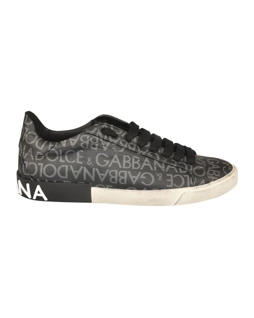 Dolce & Gabbana Luxuriöse logo print schwarz graue sneakers in Black für Herren