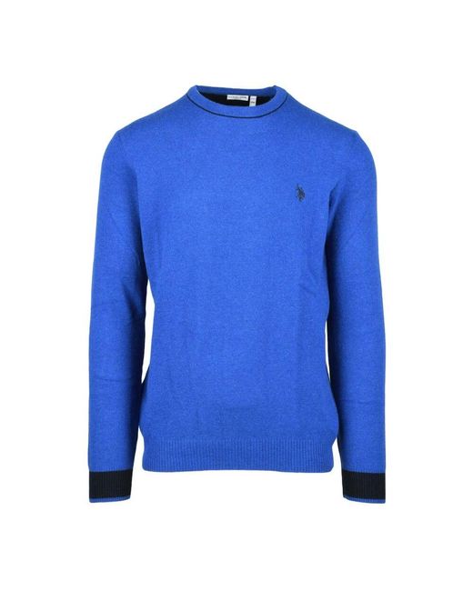 U.S. POLO ASSN. Wollmischung Strickpullover in Blue für Herren