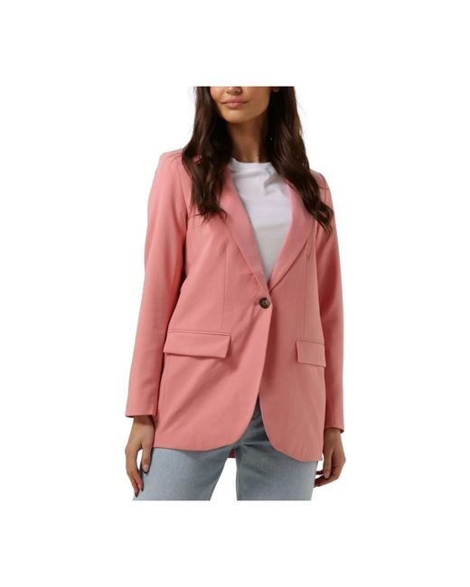 Object Jassen ,Roze ,Polyester Roze Blazer Lange Mouwen in het Pink