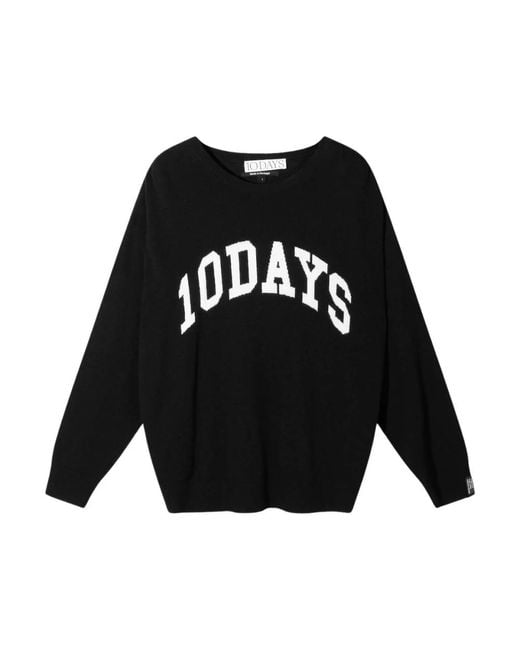 10Days Black Round-Neck Knitwear