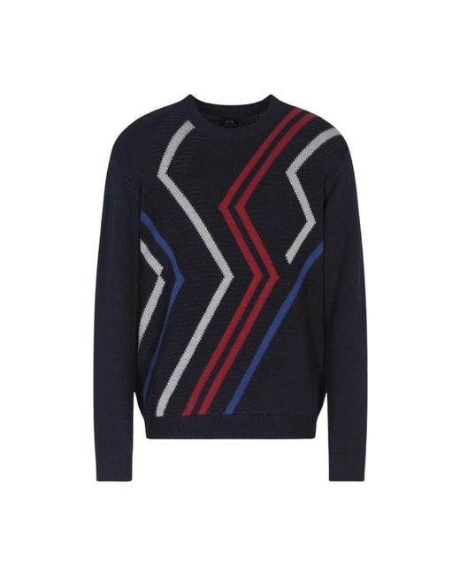 ARMANI EXCHANGE Round-Neck Knitwear in het Blue voor heren