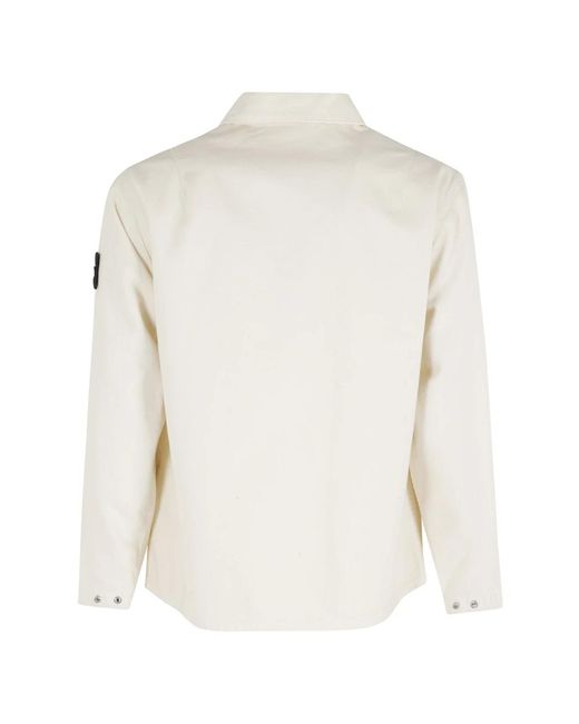 Stone Island White Light Jackets for men