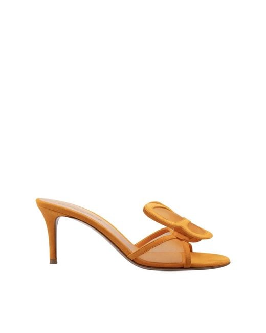 Gianvito Rossi Natural Heeled Mules