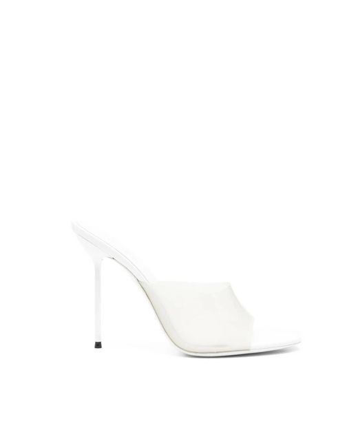 Paris Texas White Stiletto Heel Open Toe Shoes