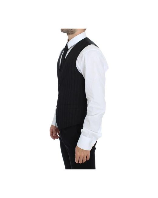 Dolce & Gabbana Black Waistcoats for men