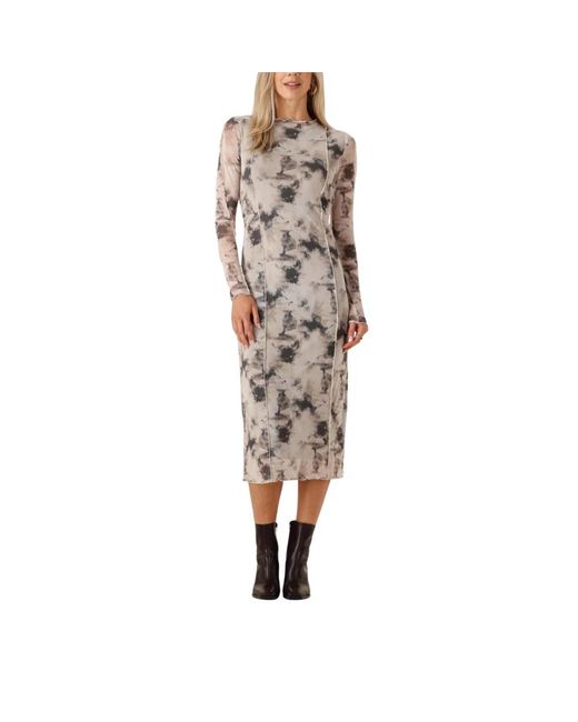 Modström Kleedjes ,Veelkleurig ,Kleurrijke Midi Jurk Voor Herfst/Winter in het Multicolor