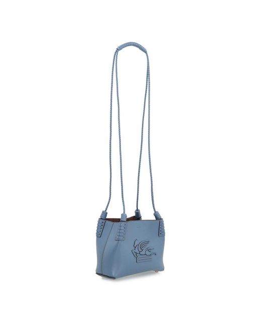 Etro Blue Mini Tote Tasche Mit Schnallenverschluss