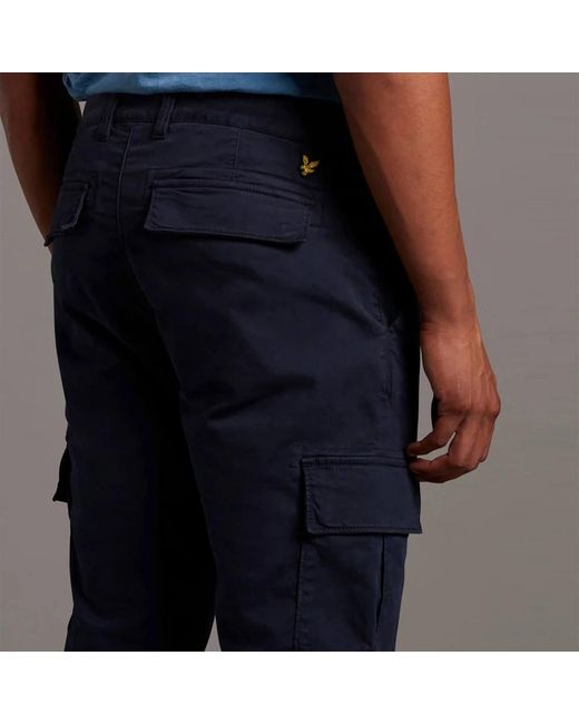 Lyle & Scott Blue Slim-Fit Trousers for men