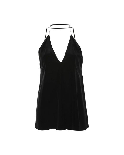 Double-halter silk top di Totême  in Black
