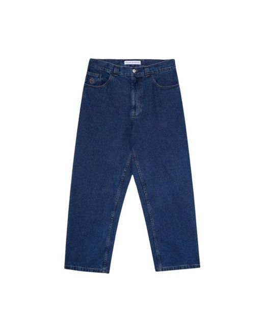 POLAR SKATE Blue Cropped Jeans for men