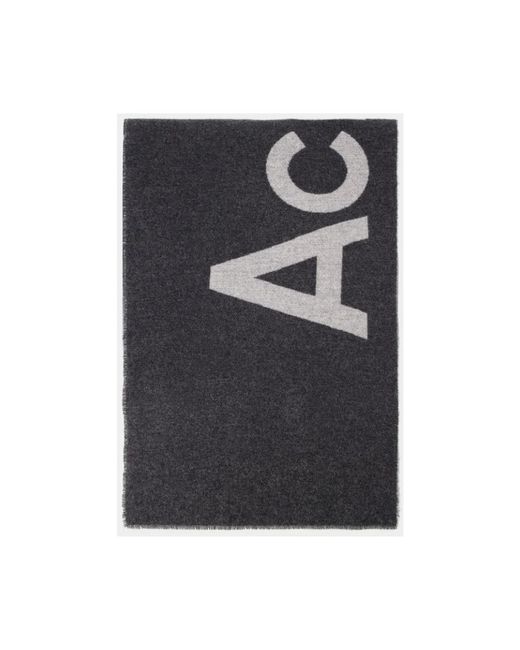 Acne Black Toronty Logo Scarf