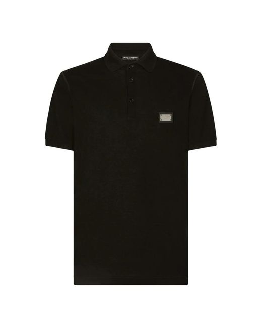 Dolce & Gabbana Black Polo Shirts for men