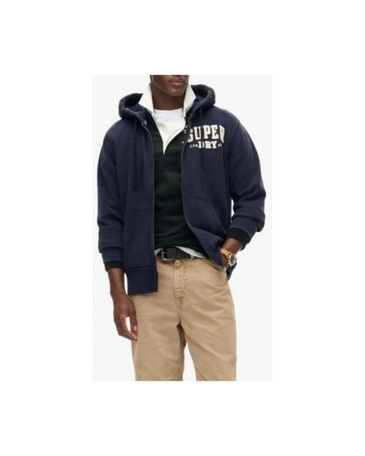 Zip-Throughs di Superdry in Blue da Uomo