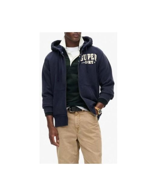 Superdry Blue Zip-Throughs for men