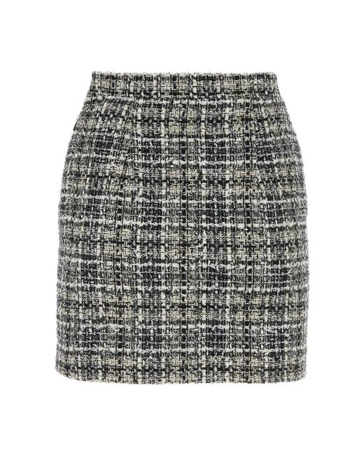 Alessandra Rich Geborduurde Tweed Mini Rok in het Gray